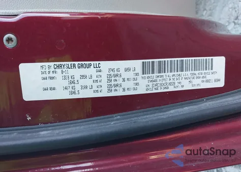 2012 Chrysler Town & Country Touring z USA, uszkodzony, nr VIN 2C4RC1BGXCR106528